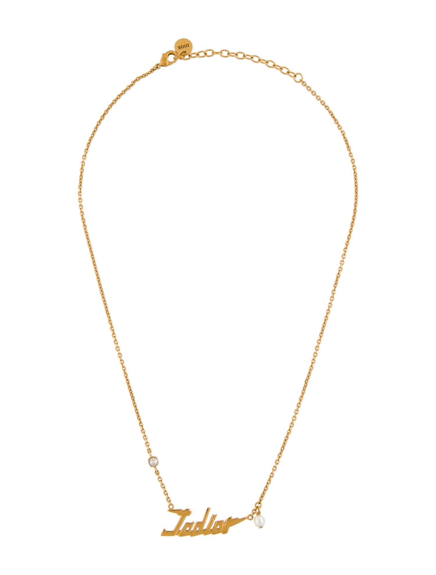 Christian Dior Faux Pearl & Crystal J'Adior Pendant Necklace